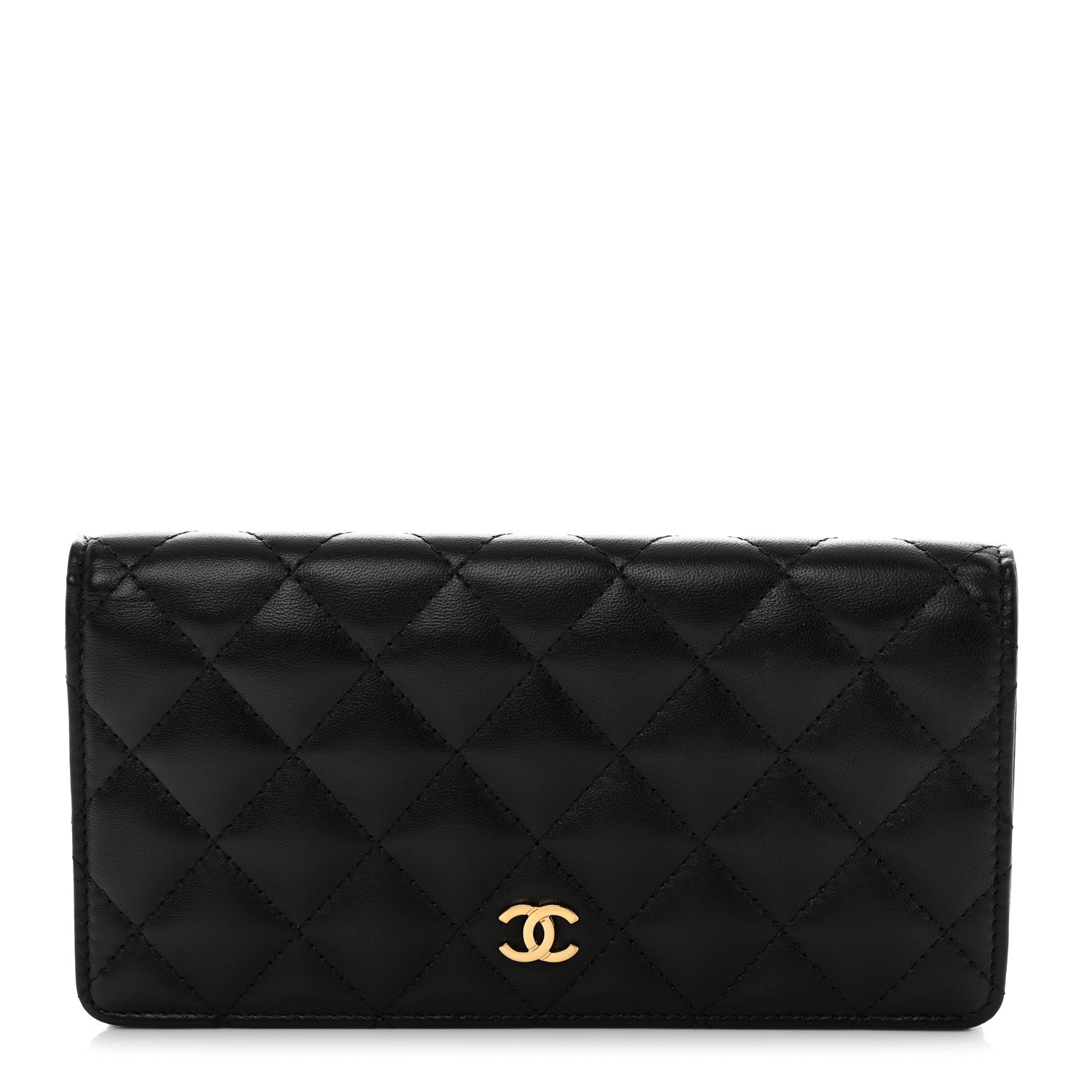 Chanel Lambskin Quilted Yen Wallet Black 1 of 11
