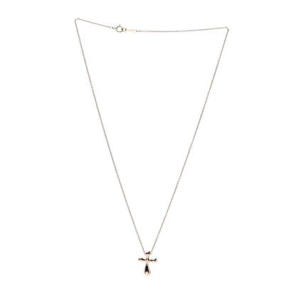 Tiffany 18K Yellow Gold 12mm Elsa Peretti Cross Pendant Necklace 3 of 5