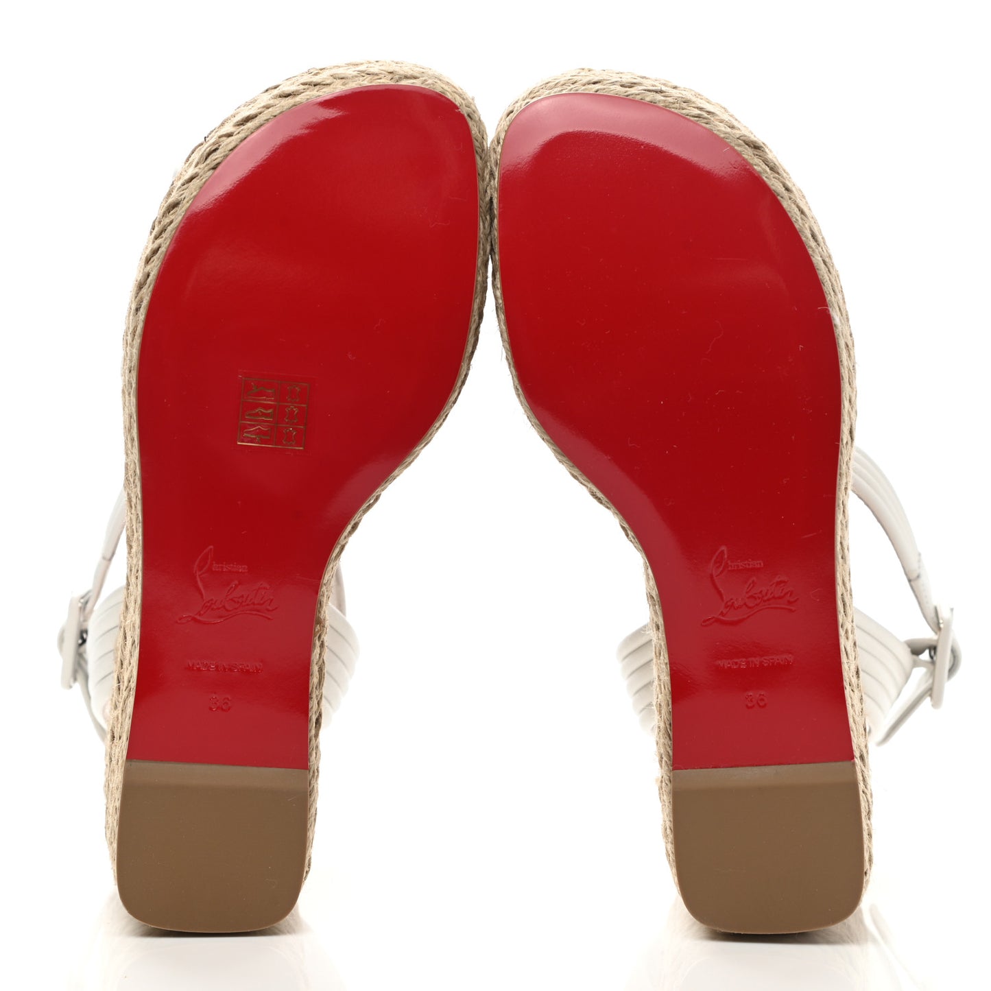 Calfskin Rope Manola Zeppa 90 Espadrille Wedge Sandals 36 White