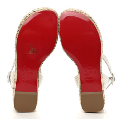 Christian Louboutin Calfskin Rope Manola Zeppa 90 Espadrille Wedge Sandals 36 White 5 of 8