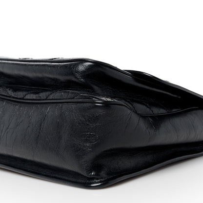 Saint Laurent Crinkled Calfskin Matelasse Monogram Large Niki Chain Satchel Black 11 of 11