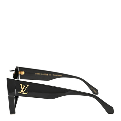 Louis Vuitton Acetate Swarovski Crystal Cyclone Sunglasses Z1578E Black 3 of 9