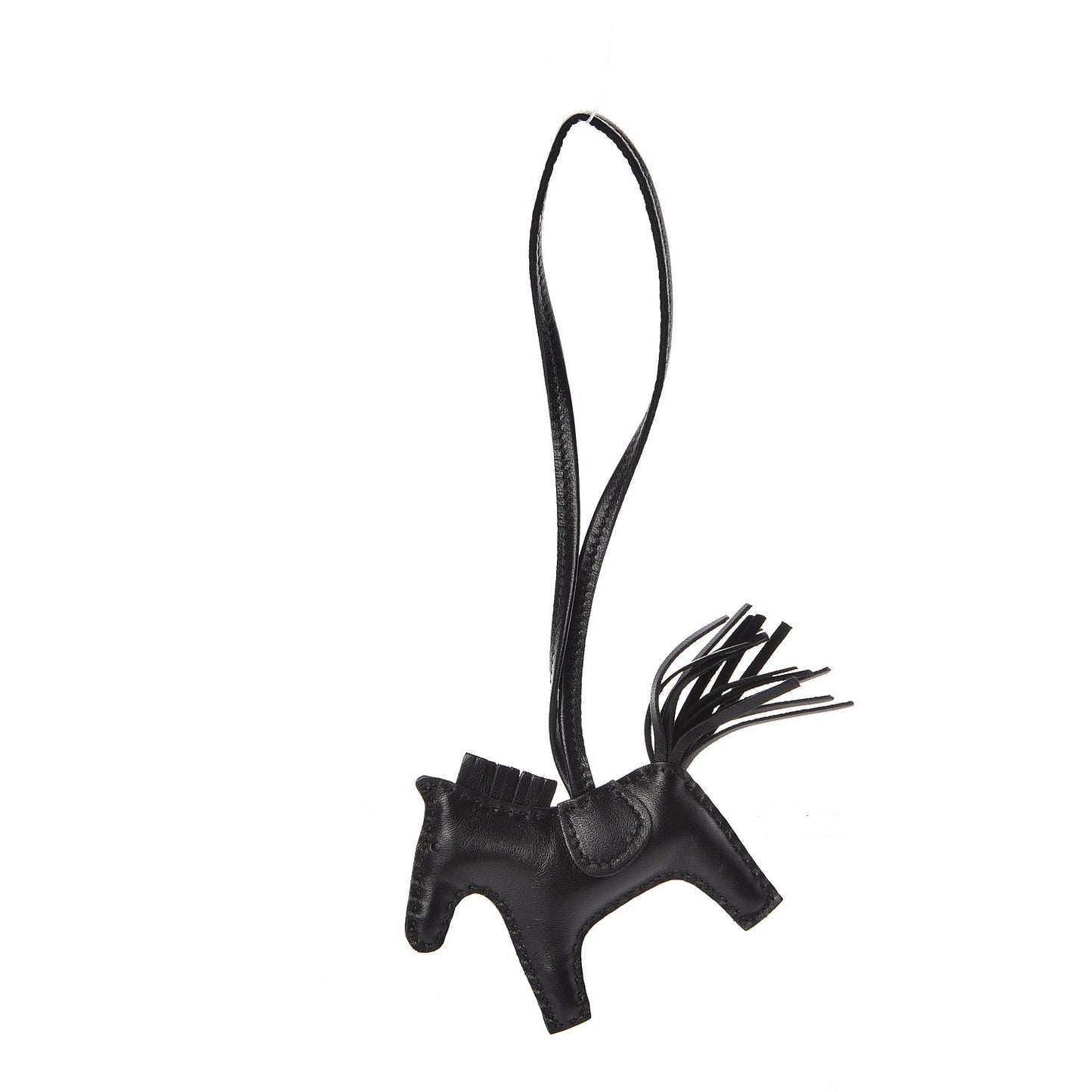 Milo Lambskin Grigri Rodeo Horse Bag Charm PM So Black