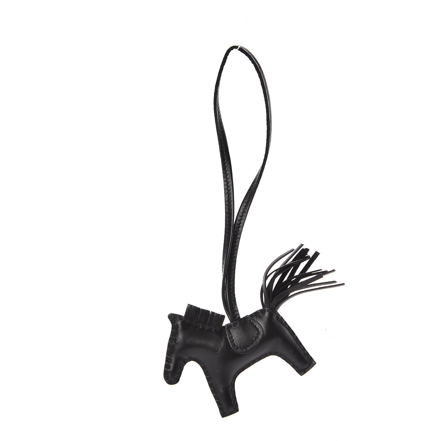 Hermes Milo Lambskin Grigri Rodeo Horse Bag Charm PM So Black 1 of 4