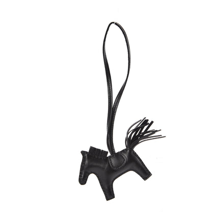 Hermes Milo Lambskin Grigri Rodeo Horse Bag Charm PM So Black 1 of 4