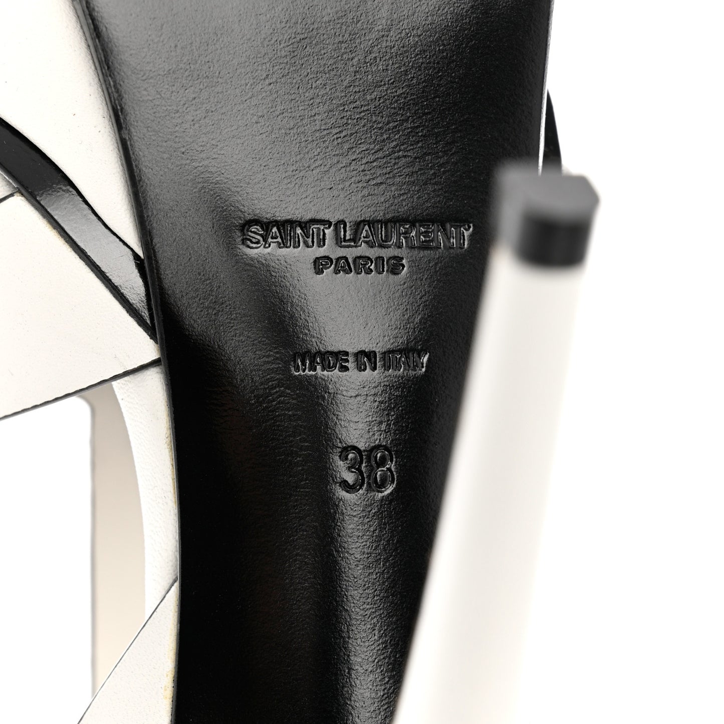 Calfskin Tribute 105 Platform Sandals 38 White Black