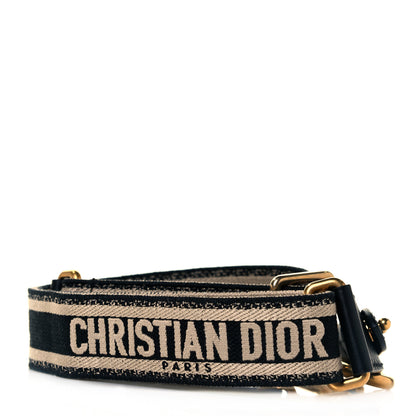 Christian Dior Canvas Embroidered Shoulder Strap Black 2 of 6