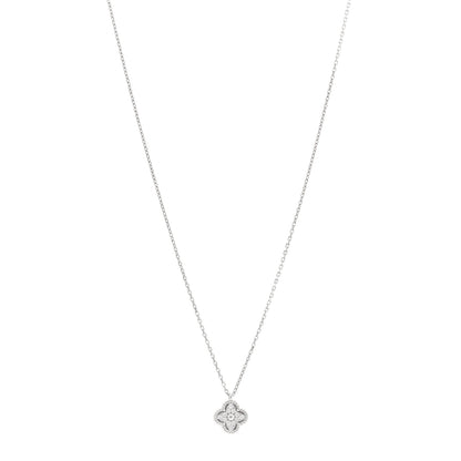 Van Cleef & Arpels 18K White Gold Diamond Sweet Alhambra Pendant Necklace 1 of 6