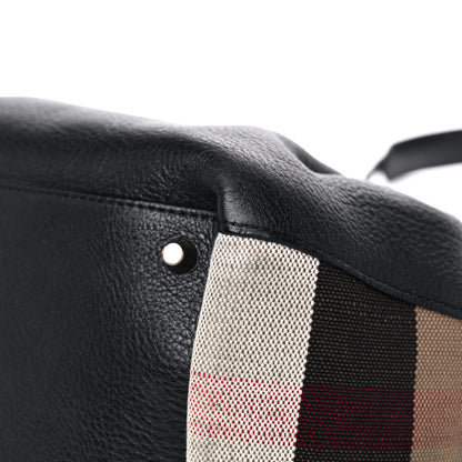 Burberry Grainy Calfskin House Check Small Maidstone Black 11 of 15