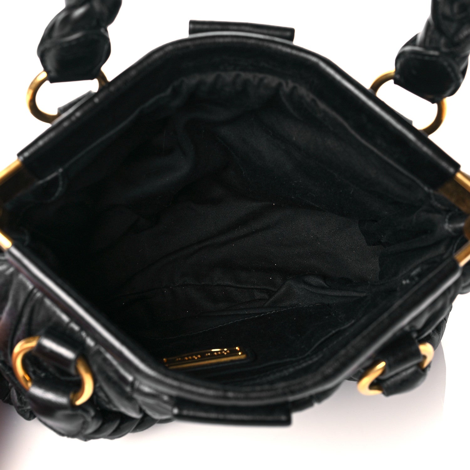 Miu Miu Nappa Matelasse Lux Top Handle Satchel Black 5 of 10