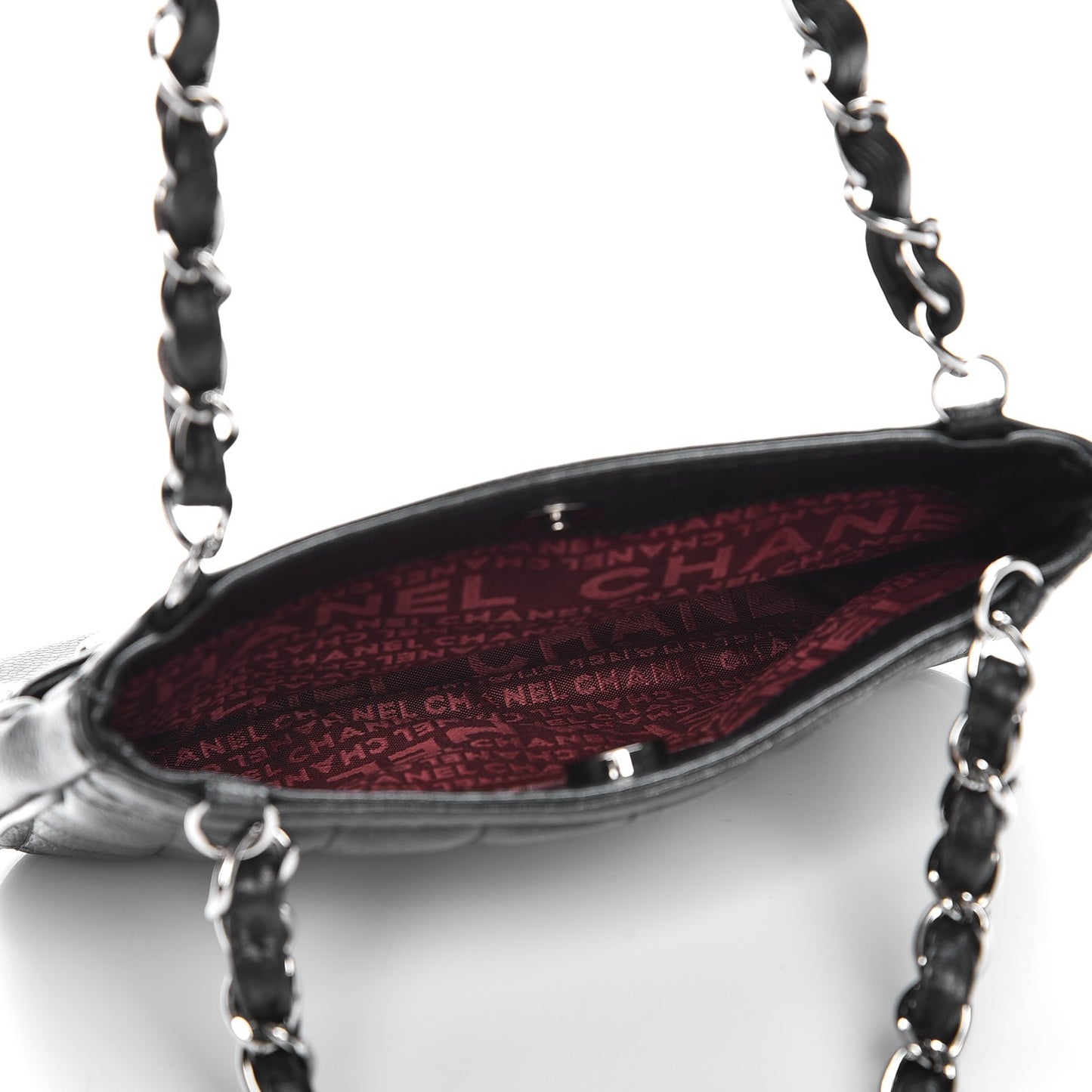 Caviar Square Quilted Shoulder Bag Black