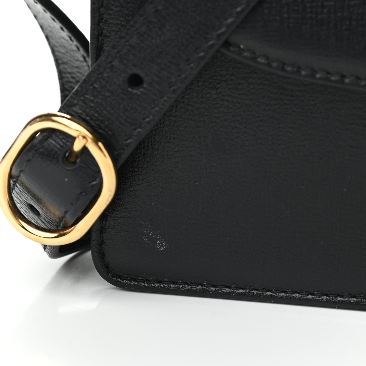 Textured Calfskin Small Torchon GG Ring Shoulder Bag Black