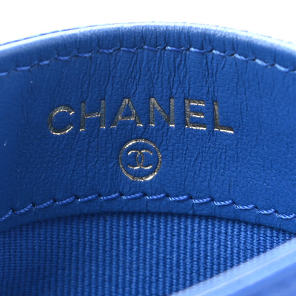 Chanel Caviar Quilted Card Holder Blue 6 of 9