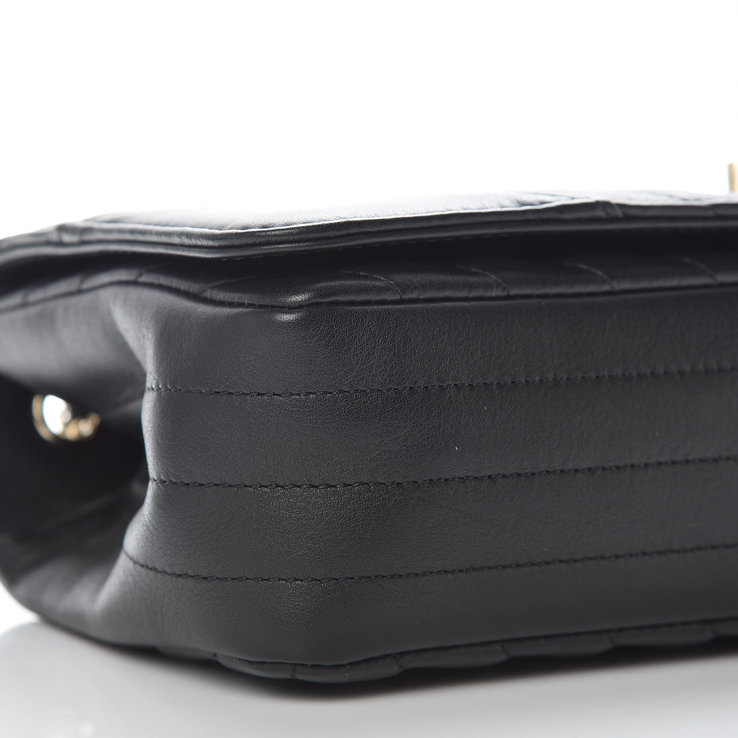 Chanel Calfskin Chevron Quilted Statement Flap Black 8 of 10