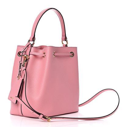 Prada Saffiano Bucket Bag Pink 3 of 9