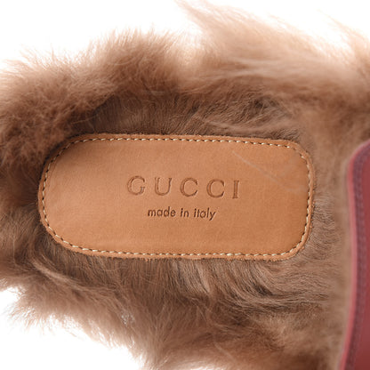 Gucci Calfskin Fur Womens Princetown Slippers 37 Lipstick Rose Natural 7 of 7