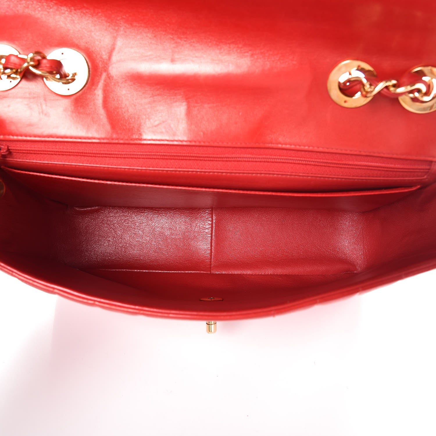 Chanel Lambskin Vertical Quilt Jumbo Single Flap Red 6 of 12