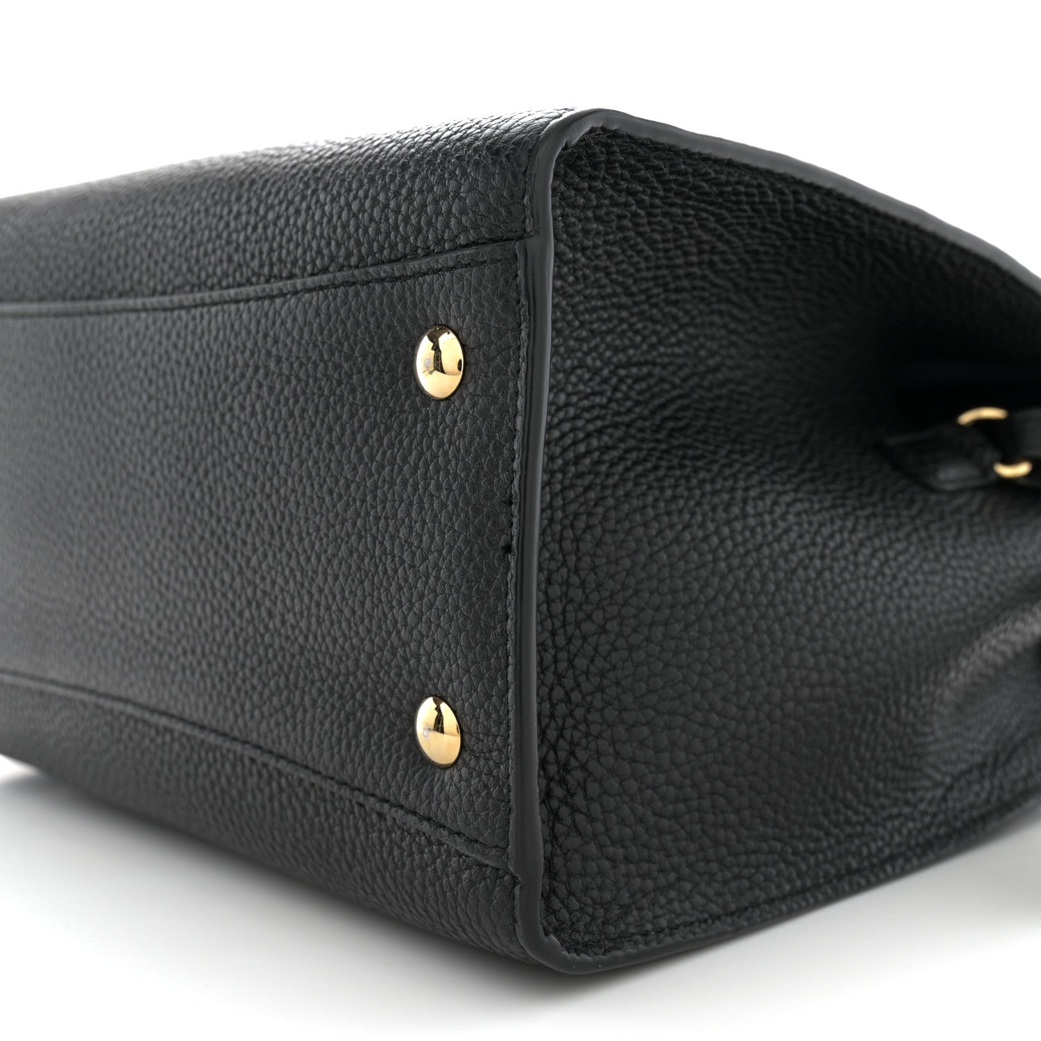 Salvatore Ferragamo Grained Calfskin Double Handle Small Amy Tote Black 10 of 11