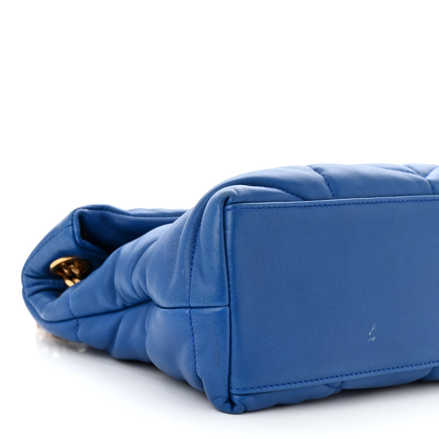 Lambskin Quilted Small Loulou Puffer Monogram Chain Satchel Majorele Blue