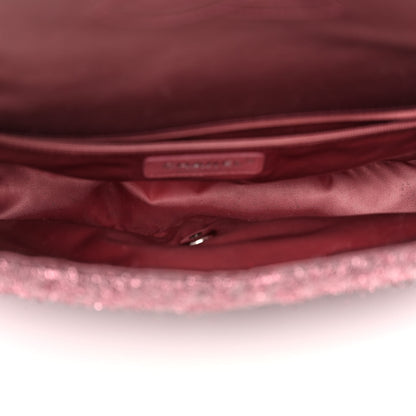Chanel Lurex Knit Medium Pluto Glitter Flap Pink 5 of 16