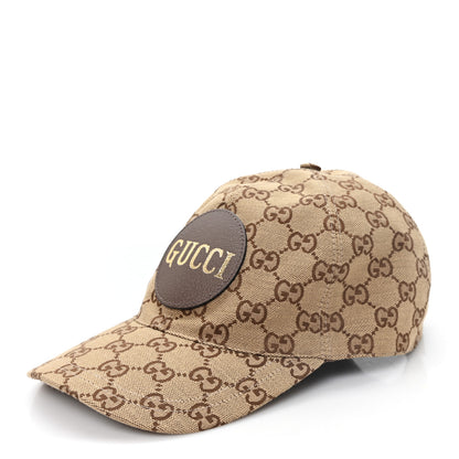 Gucci Monogram Textured Dollar Calfskin Zeno Baseball Hat XL Beige 1 of 10