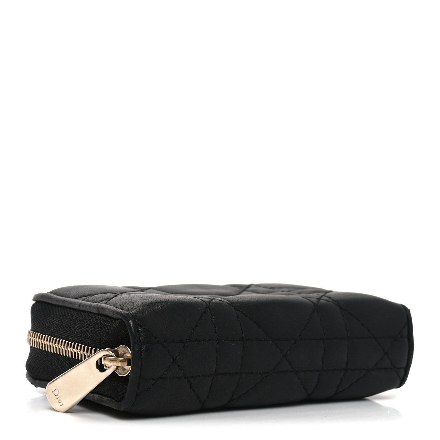 Christian Dior Lambskin Cannage Gusset Card Holder Black 4 of 9