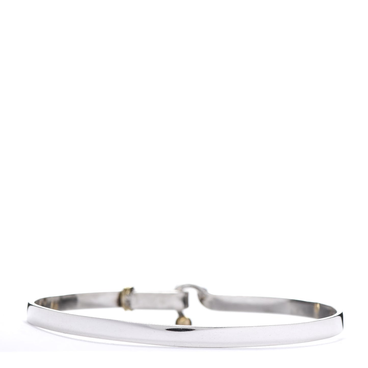 Sterling Silver 18K Yellow Gold Hook Eye Bangle Bracelet