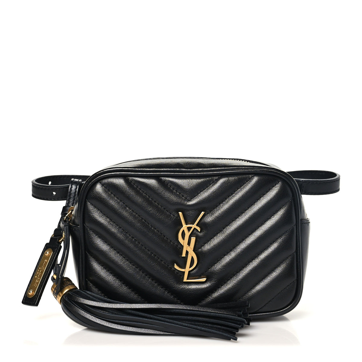 Calfskin Matelasse Monogram Lou Belt Bag Black
