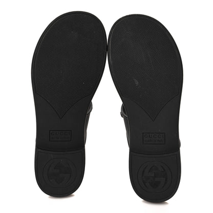 Gucci Rubber Womens Horsebit Thong Sandals 37 Black 6 of 8