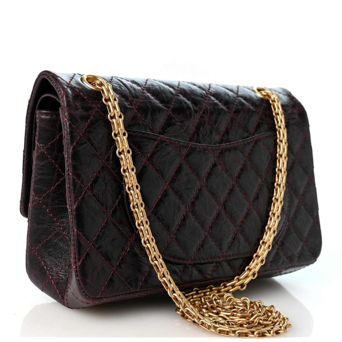 Chanel Aged Calfskin Quilted 2.55 Reissue 225 Flap Dark Burgundy 3 of 10