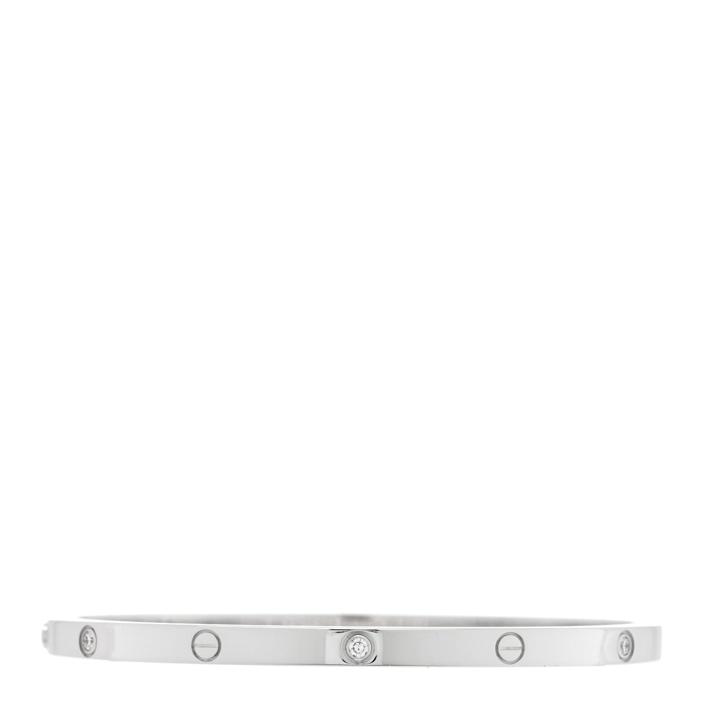 18K White Gold 6 Diamond Small LOVE Bracelet 16