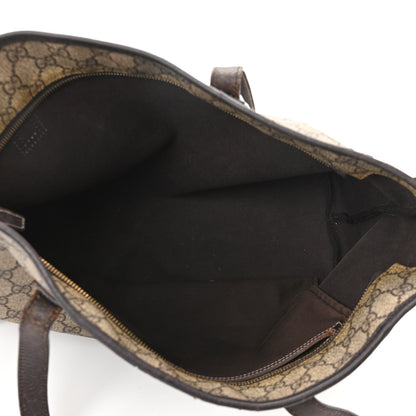 Gucci GG Supreme Monogram Medium Zippered Shopping Tote Dark Brown 5 of 14