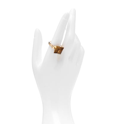 Gucci 18K Yellow Gold Smoky Quartz Chiodo Ring 55 7.25 2 of 5
