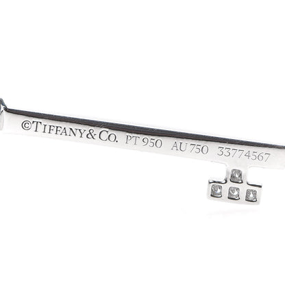 Tiffany Platinum 18K Yellow Gold Yellow Diamond Crown Key Pendant 3 of 5