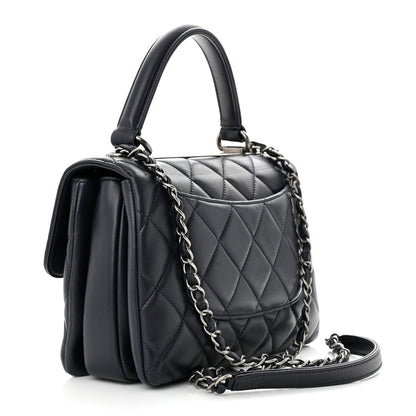 Chanel Lambskin Quilted Small Trendy CC Dual Handle Flap Bag Navy 3 of 13