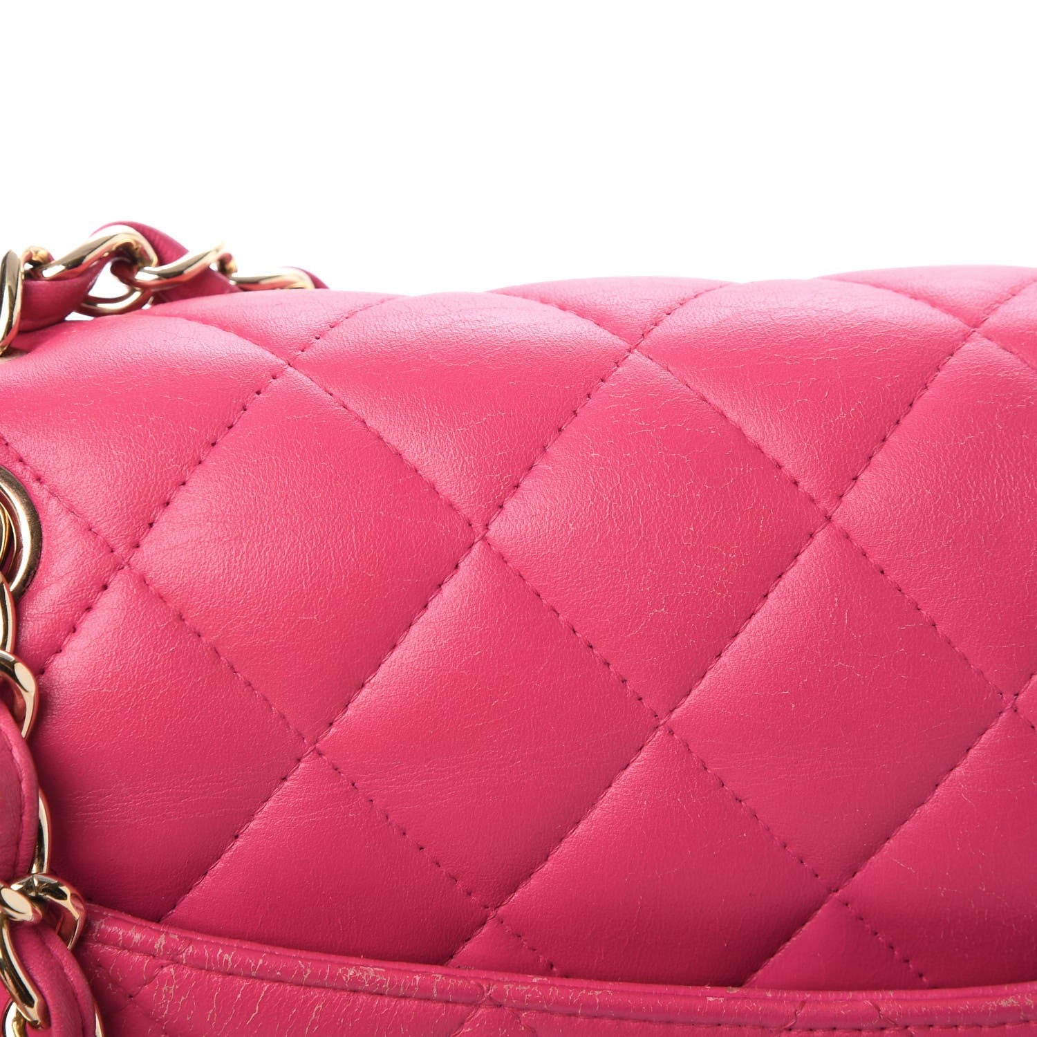 Chanel Lambskin Quilted Jumbo Double Flap Dark Pink 12 of 27