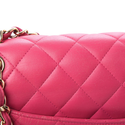 Chanel Lambskin Quilted Jumbo Double Flap Dark Pink 12 of 27