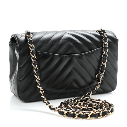 Chanel Lambskin Chevron Quilted Mini Rectangular Flap Black 3 of 11