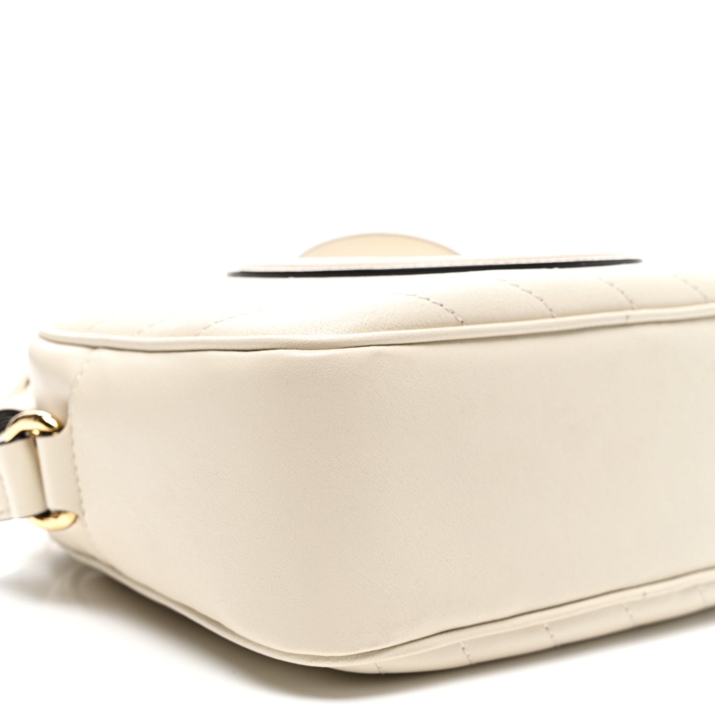 Sakai Be Green Calfskin Diagonal Stitched Small Blondie Shoulder Bag Mystic White