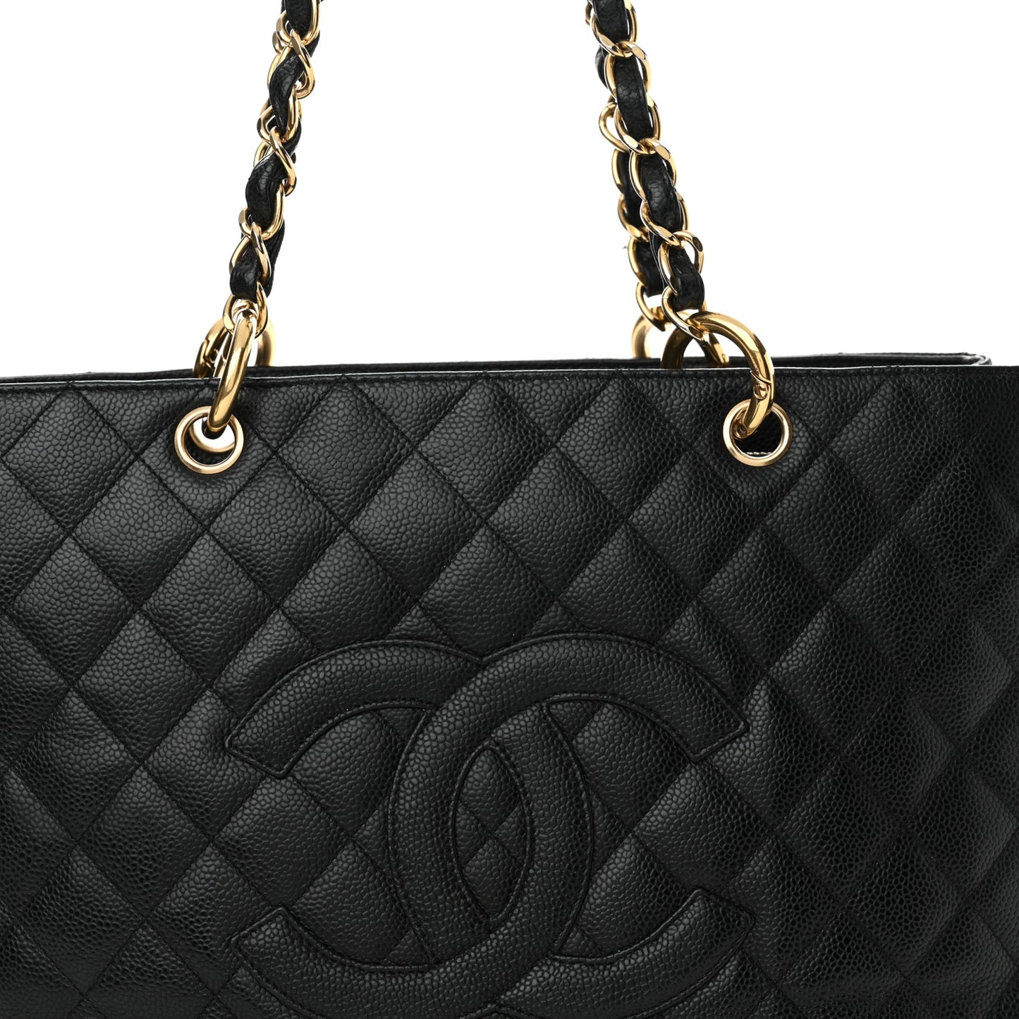 Caviar Quilted Grand Shopping Tote GST Black