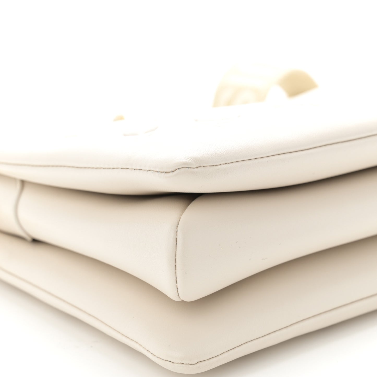 Lambskin Embossed Monogram Coussin PM Cream