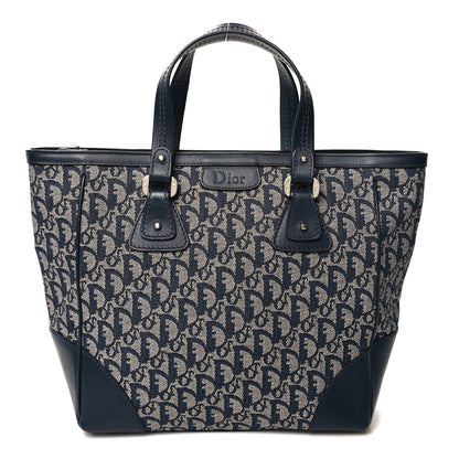 Christian Dior Denim Calfskin Monogram Tote Navy Blue 1 of 11