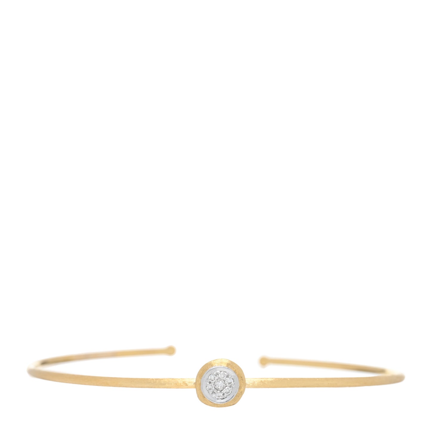 18K Yellow Gold Diamond Station Wire Cuff