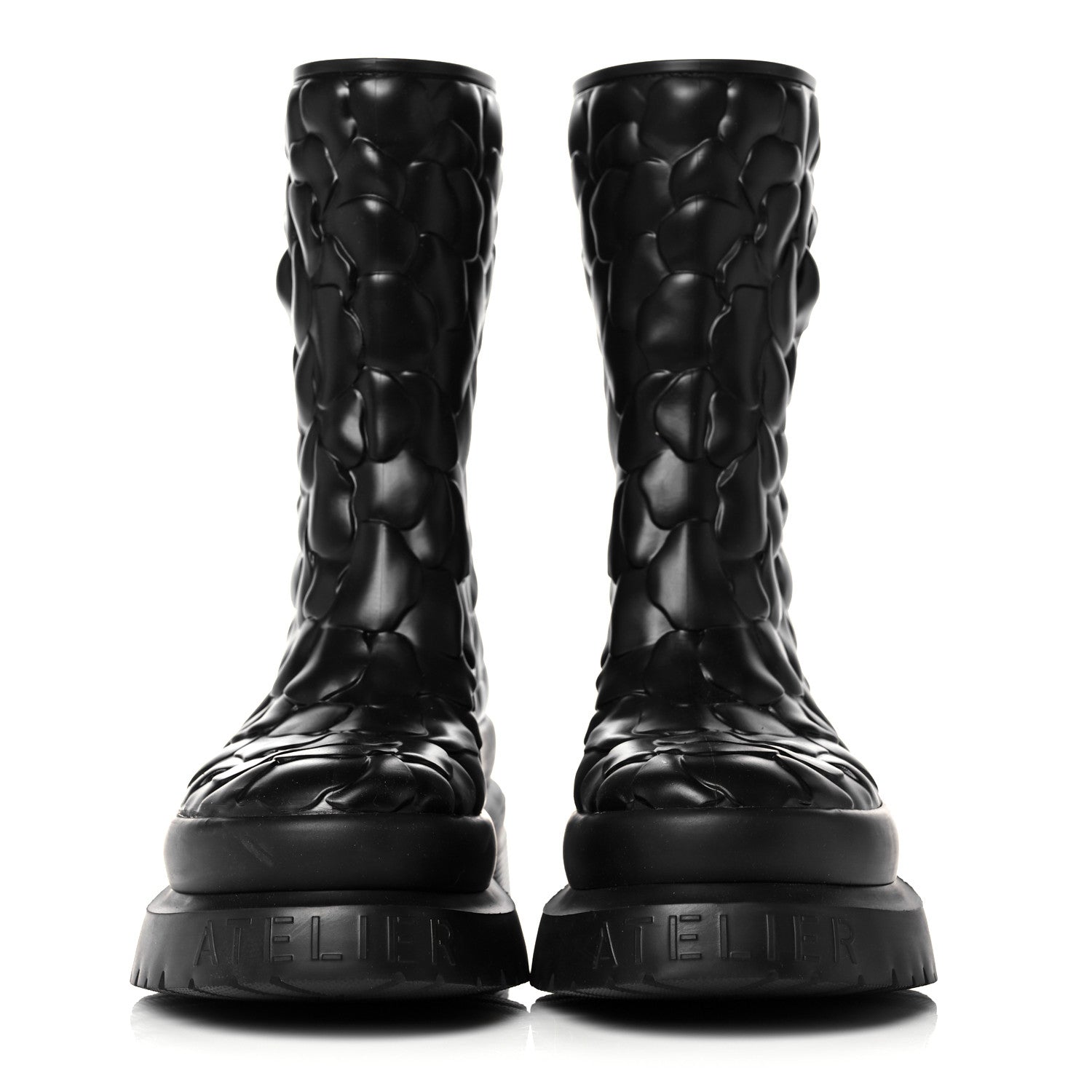 Valentino Garavani Rubber Atelier 03 Rose Edition 30/50mm Short Rainboots 40 Black 2 of 8