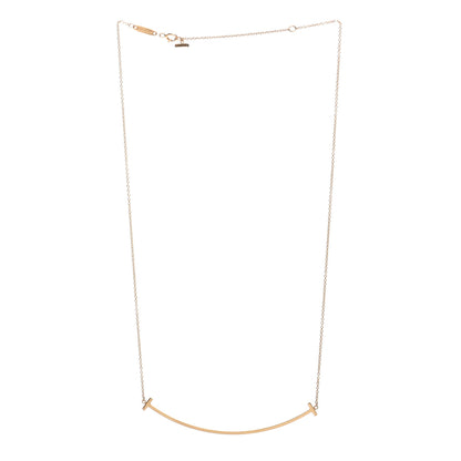 Tiffany 18K Yellow Gold Large T Smile Pendant Necklace 3 of 4