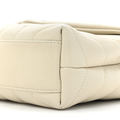 Saint Laurent Calfskin Y Quilted Monogram Toy Loulou Crossbody Bag Crema Soft 10 of 18