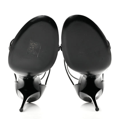 Saint Laurent Patent Cassandra 100 Sandals 37.5 Black 5 of 8