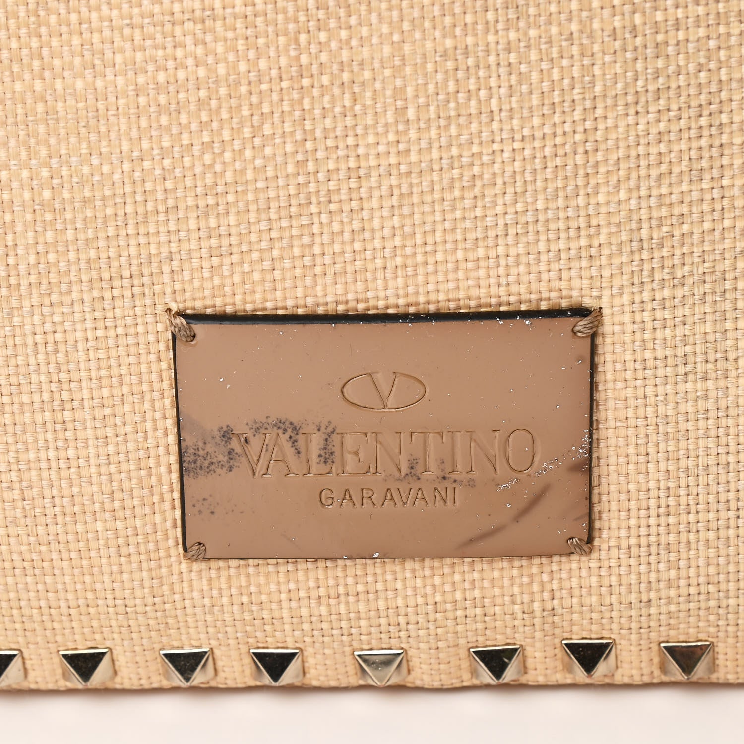 Valentino Garavani Raffia Medium Rockstud Tote Natural 6 of 11