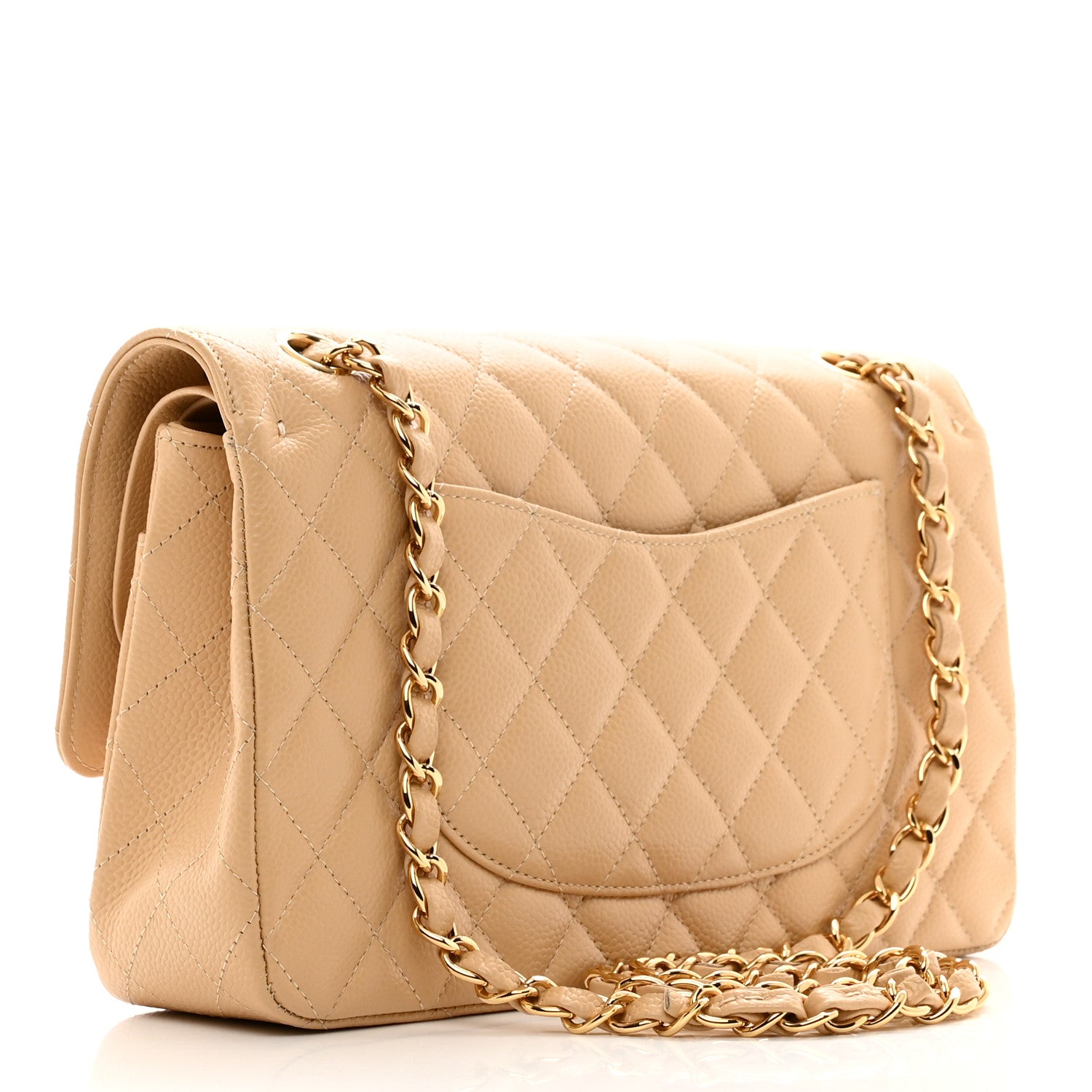 Chanel Caviar Quilted Medium Double Flap Beige 3 of 12