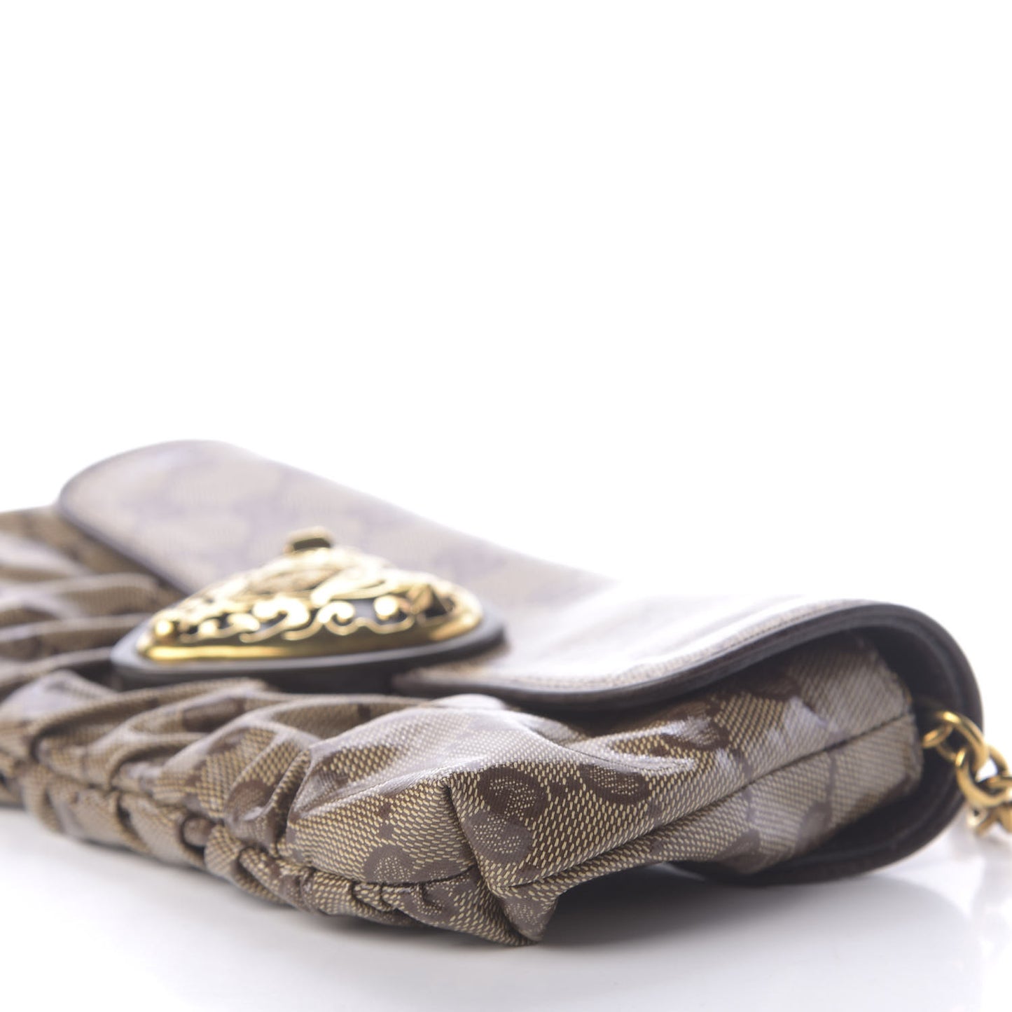 Crystal Monogram Babouska Clutch Dark Brown